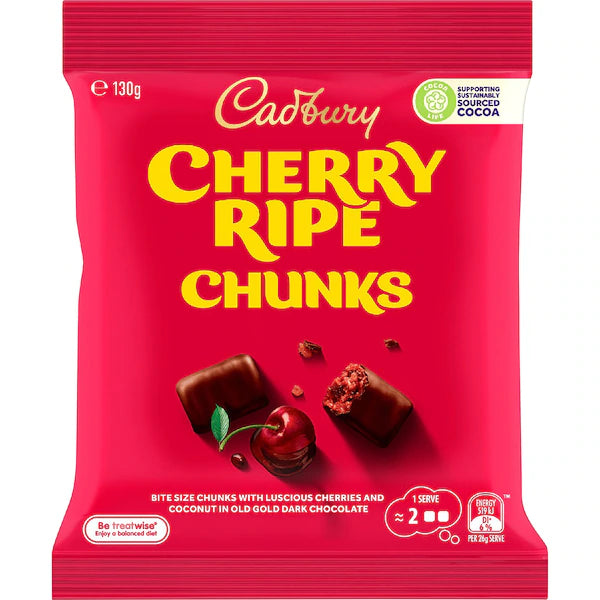 Cadbury Cherry Ripe  Chunks 130g