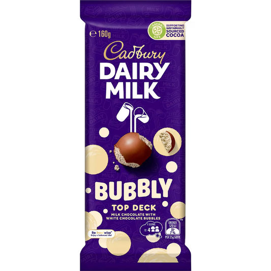 Cadbury Top Deck Bubbly Chocolate Block 160g