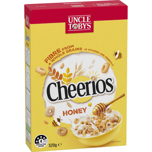 Uncle Tobys Cheerios Honey Breakfast Cereal 520g