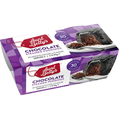 Aunt Betty's Steamed Pudding Chocolate 2x95g