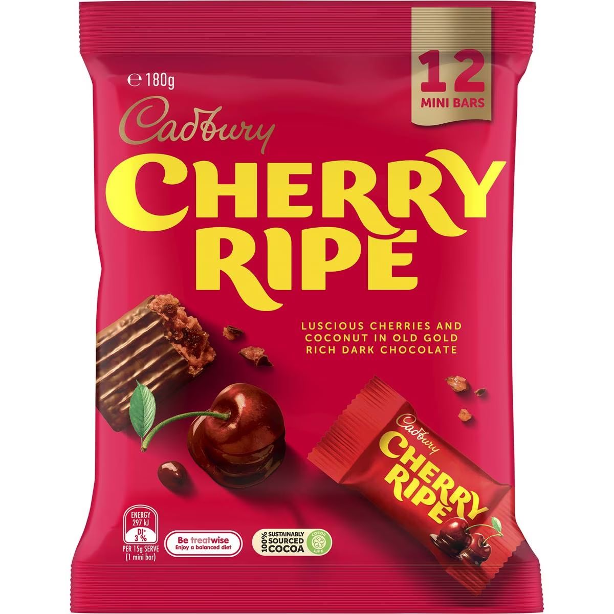 Cadbury Sharepack Cherry Ripe (12pk) 180g – Bunnasia
