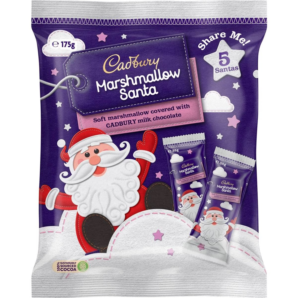 Cadbury Sharepack Marshmallow Santa (5pk) 175g