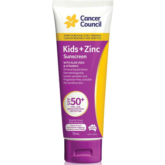Cancer Council Kids SPF50+ Zinc Sunscreen 75ml