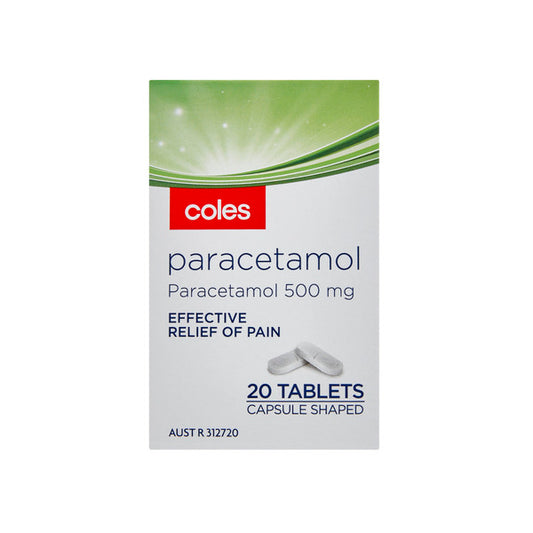 Coles Paracetamol Tablets 20pk