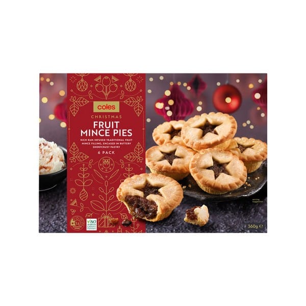 Coles Fruit Mince Pies Star Top (6pk) 360g