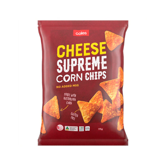 Coles Corn Chips Cheese Supreme 175g