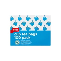 Coles Tea Bags Cup (100pk) 185g