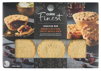 Coles Fruit Mince Pies Finest Jamican Rum Brown Butter 350g