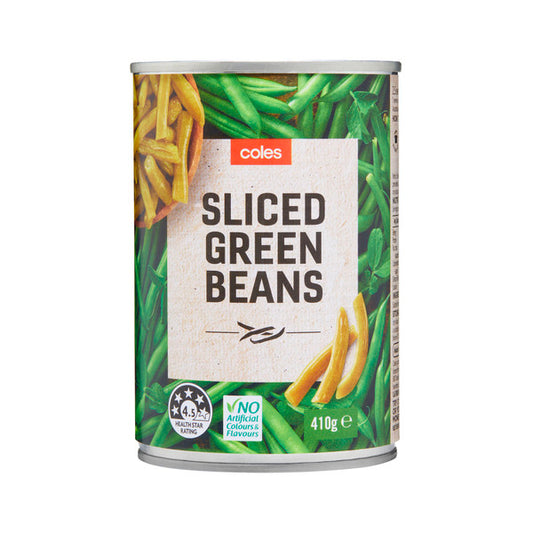 Coles Green Beans Sliced 410g