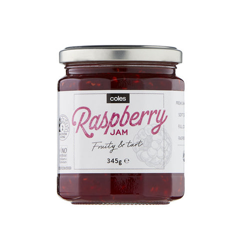 Coles Raspberry Fizz Coles Jam Premium Raspberry 345g – Bunnasia