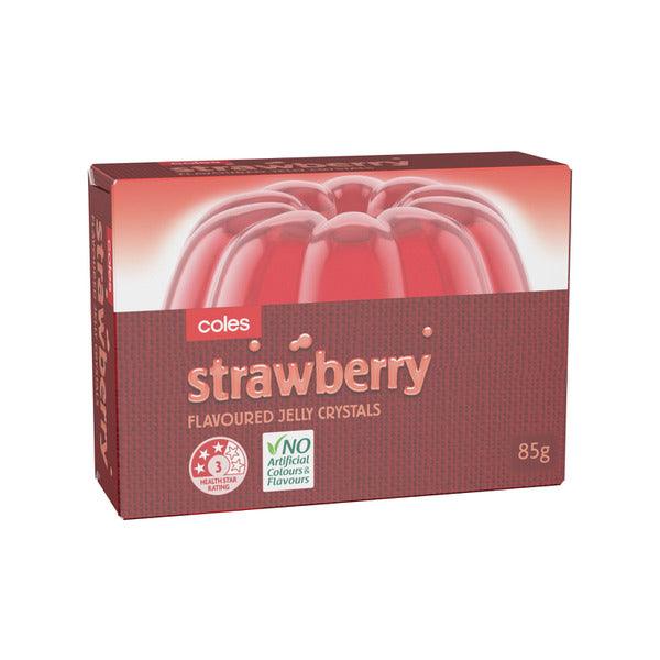 Coles Jelly Crystals Strawberry 85g