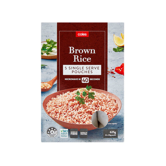 Coles Brown Rice (5pk) 625g