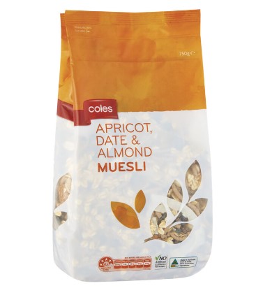 Coles Cereal Muesli Apricot, Almond & Date 750g