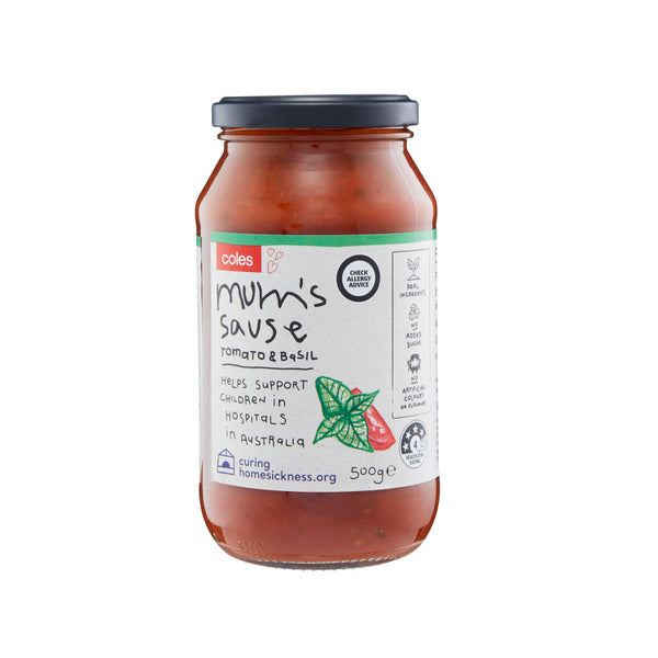 Coles Pasta Sauce Mum's Tomato & Basil 500g