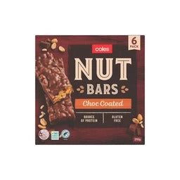 Coles Nut Bars Choc Coated 210g