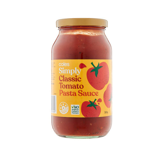 Coles Pasta Sauce Simply Classic Tomato 510g