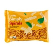 Coles Pasta Simply Spirals 500g