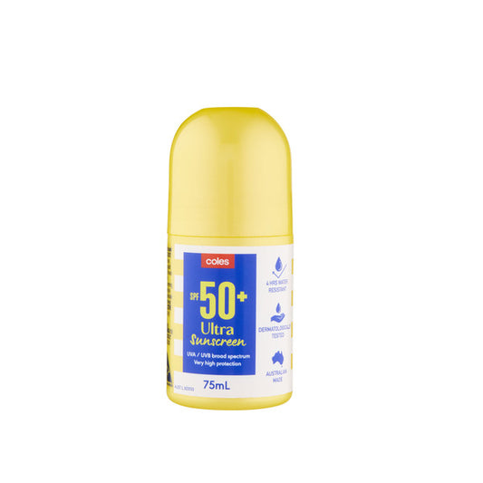 Coles Ultra SPF50+ Sunscreen Roll-On 75ml