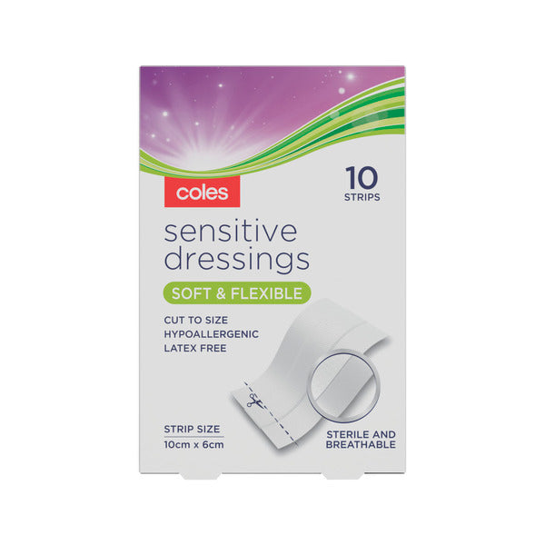 Coles Dressings Sensitive Soft & Flexible 10pk