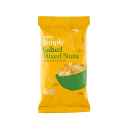 Coles Nuts Mixed Simply Salted 375g