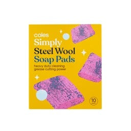 Coles Simply Steel Wool Soap Pads 10pk