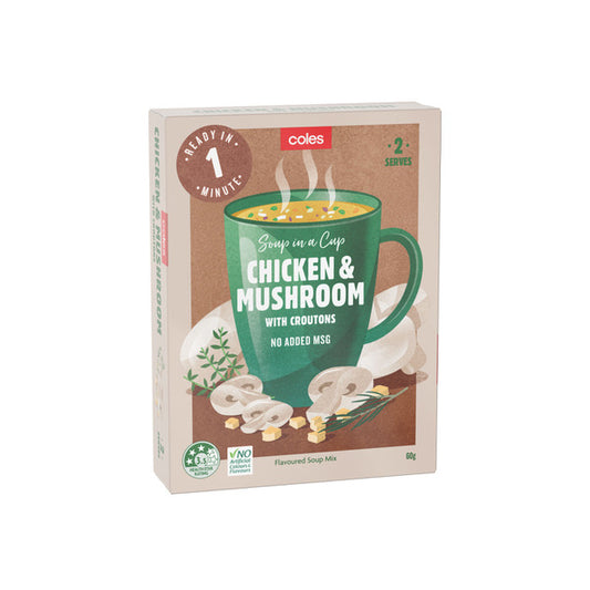 Coles Soup Cup Chicken & Mushroom (2pk) 60g