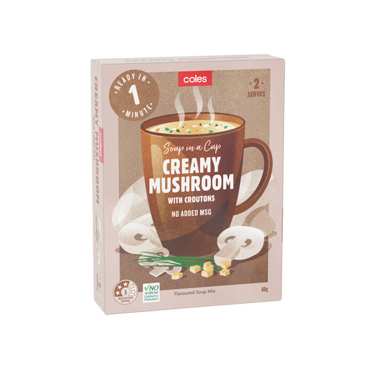 Coles Soup Cup Creamy Mushroom (2pk) 60g
