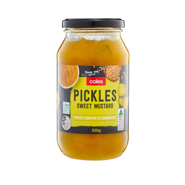 Coles Pickles Sweet Mustard 520g