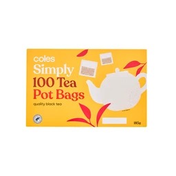 Coles Tea Bags Tea Pot Simply (100pk) 185g