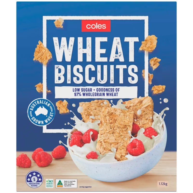 Coles Cereal Wheat Biscuits 1.12kg