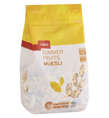 Coles Cereal Muesli Summer Fruits 750g