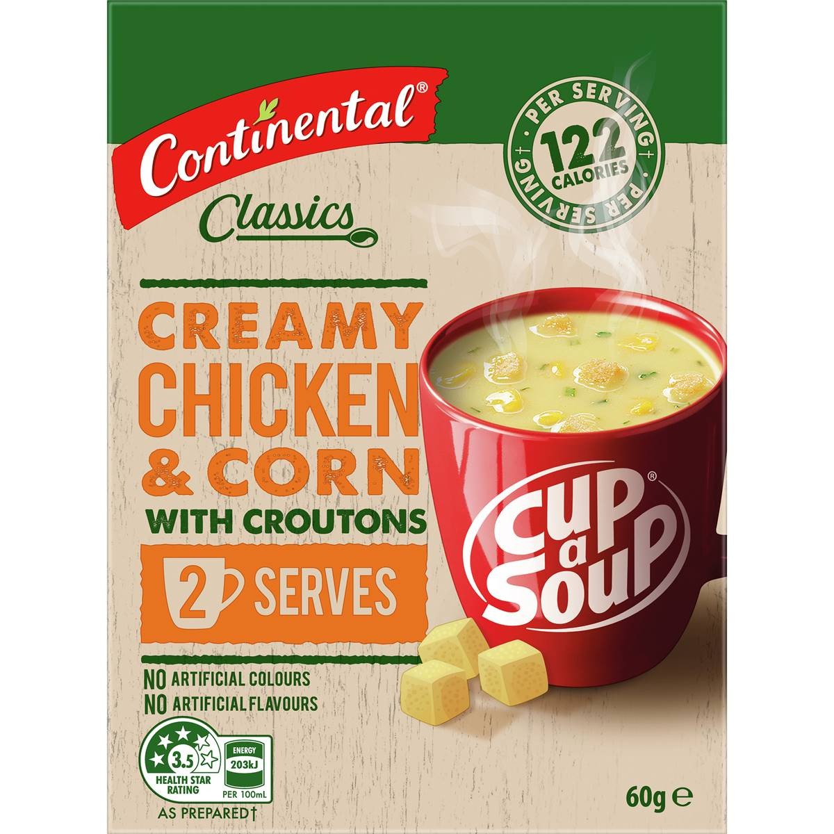 Continental Cup A Soup Creamy Chicken & Corn (2pk) 60g