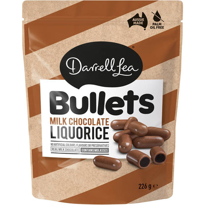Darrell Lea Bullets Milk Chocolate Liquorice