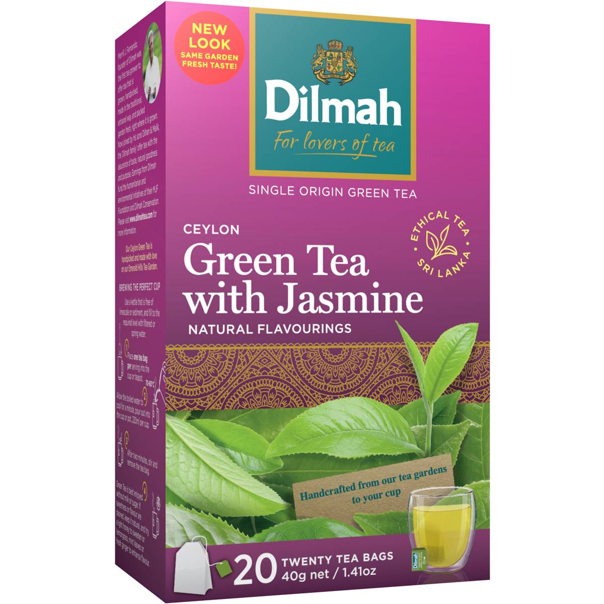 Dilmah Ceylon Tea Green Tea with Jasmine (20pk) 40g