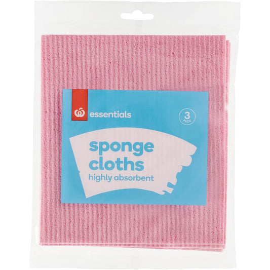 Essentials Sponge Cloths 3pk