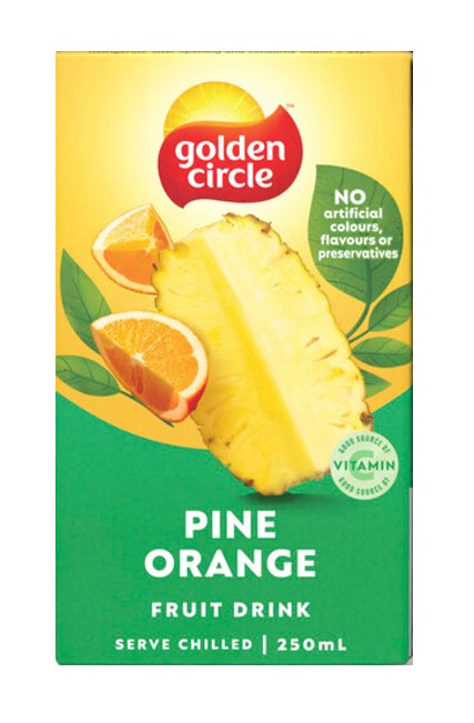 Golden Circle Fruit Drink Pine Orange 250ml