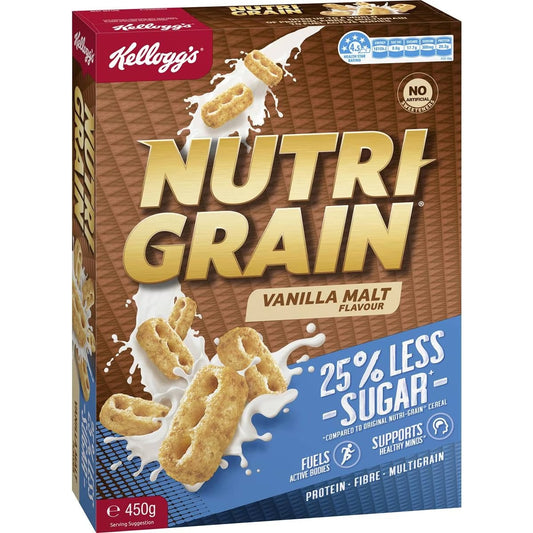 Kellogg's Nutri-Grain Vanilla Malt 25% Less Sugar 450g