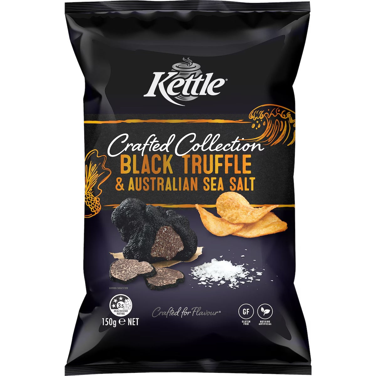 Kettle Crafted Black Truffle & Australian Sea Salt 150g