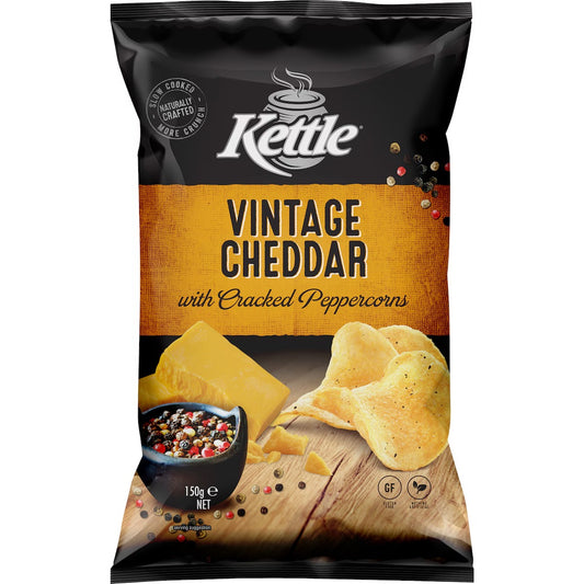 Kettle Vintage Cheddar with Cracked Peppercorns 150g