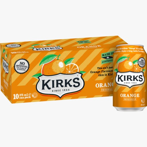 Kirks (10pk) Orange Sugar 375ml