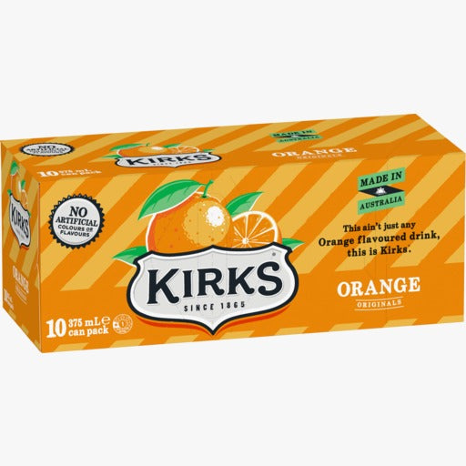 Kirks (10pk) Orange Sugar 375ml