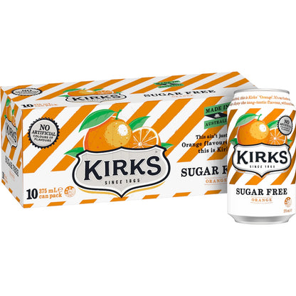 Kirks (10pk) Orange Sugar Free 375ml