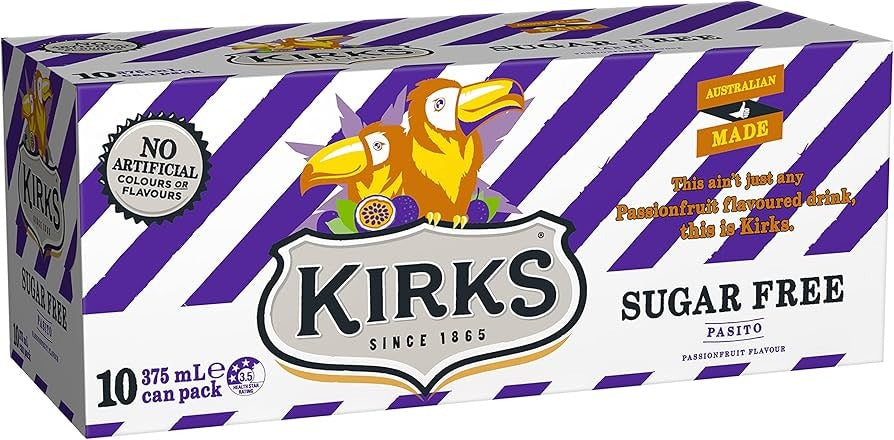 Kirks (10pk) Pasito Sugar Free 375ml