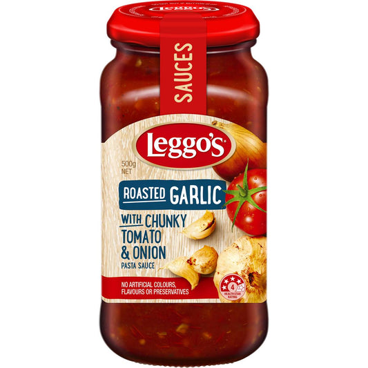 Leggo's Pasta Sauce Roasted Garlic, Chunky Tomato & Onion 500g