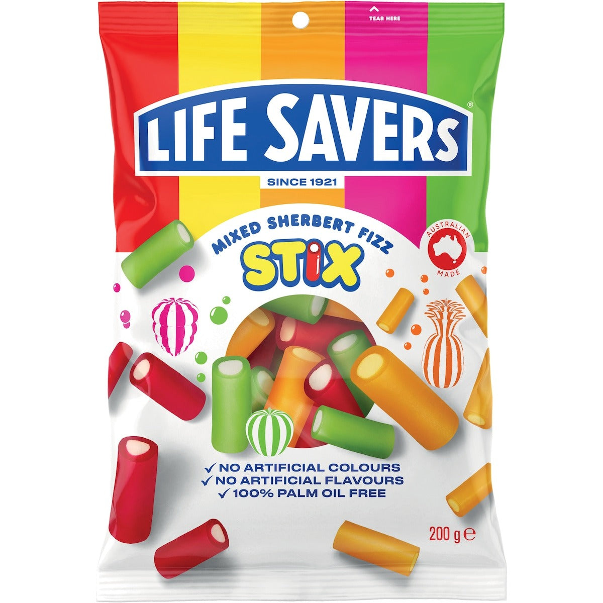 Life Savers Stix Mixed Sherbert Fizz 200g