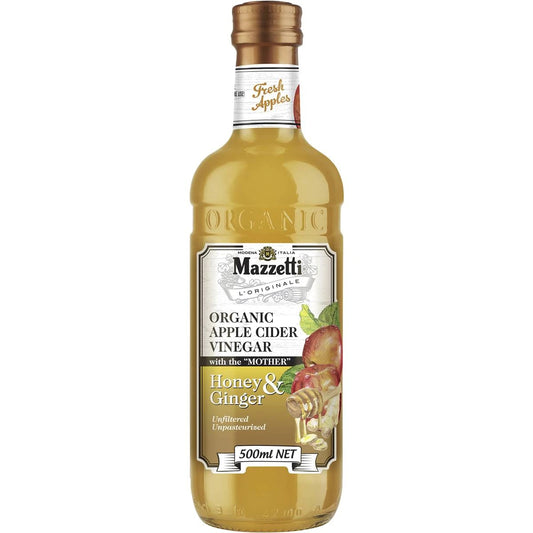 Mazzetti Organic Apple Cider Vinegar Honey & Ginger 500ml