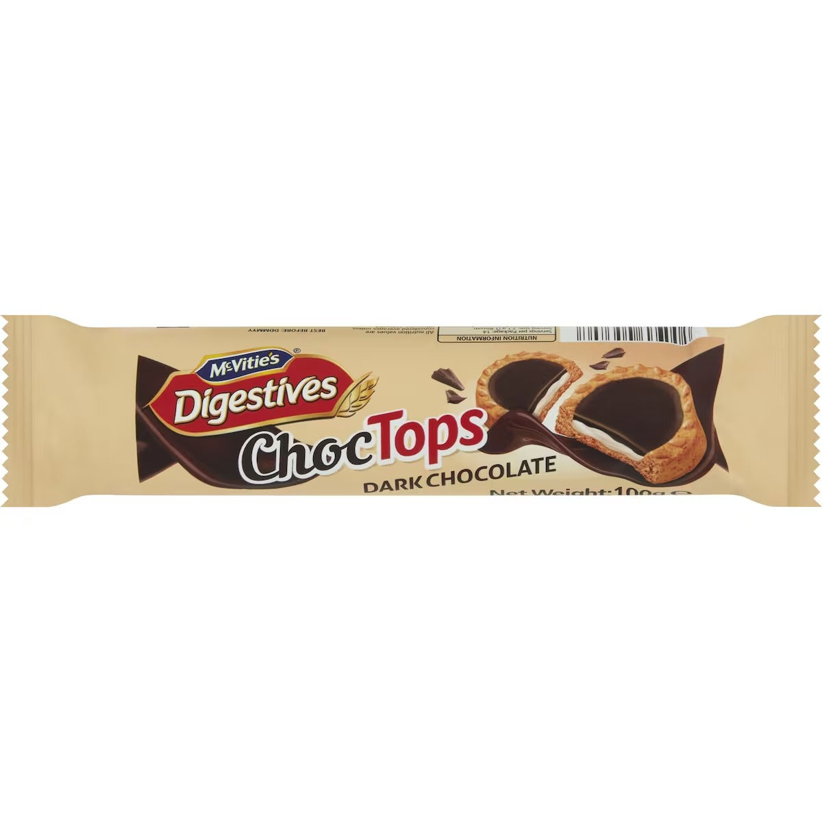 McVitie's Digestives Tops ChocTops Dark Chocolate 100g