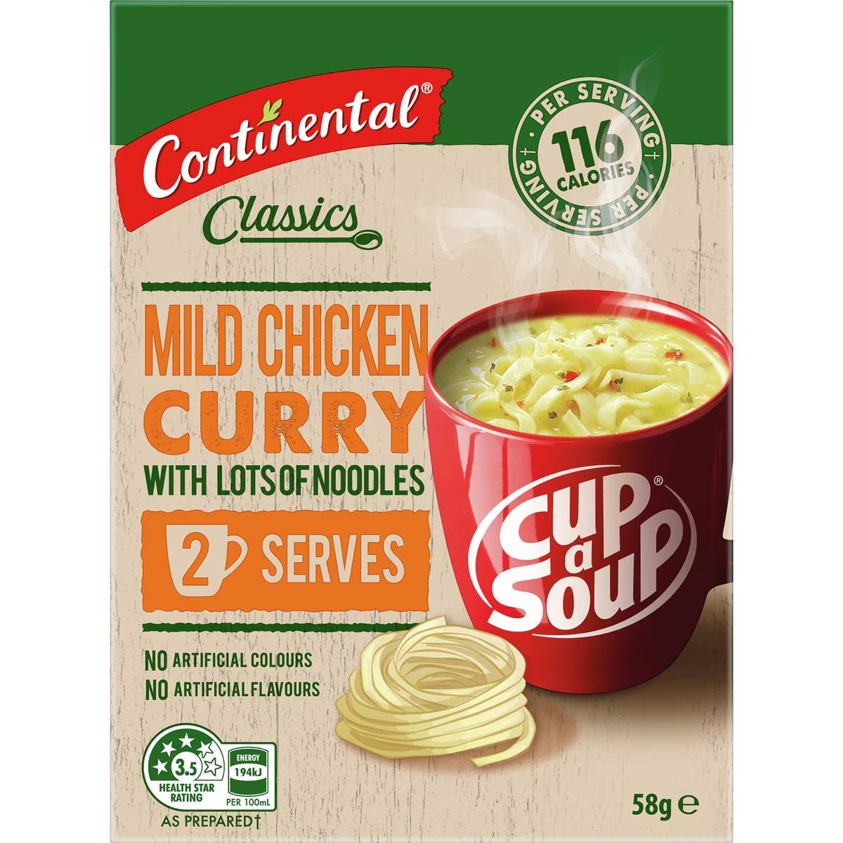 Continental Cup A Soup Mild Chicken Curry (2pk) 58g