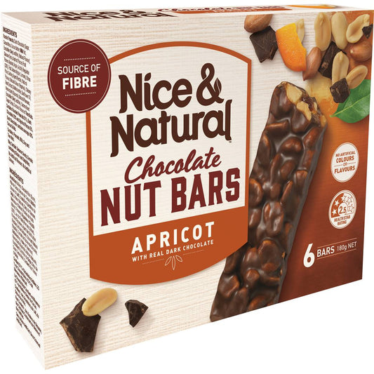 Nice & Natural Nut Bars Apricot (6pk) 180g