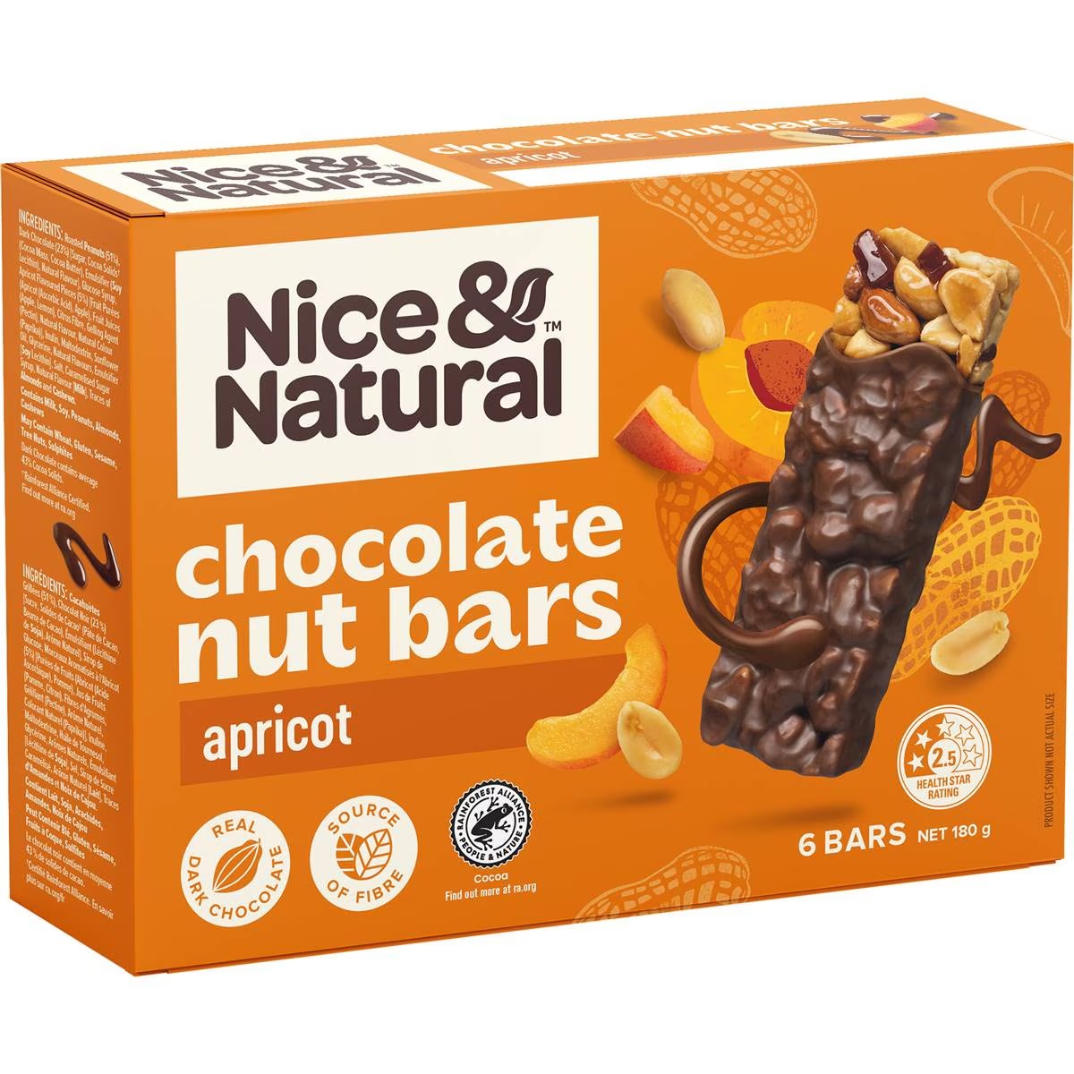 Nice & Natural Nut Bars Apricot (6pk) 180g